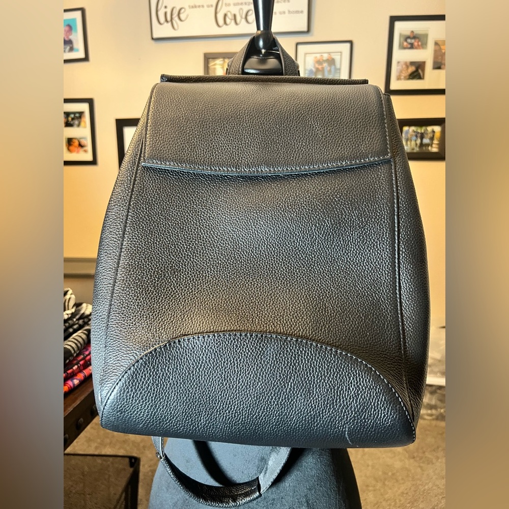 Black Leather Back Pack - image 1